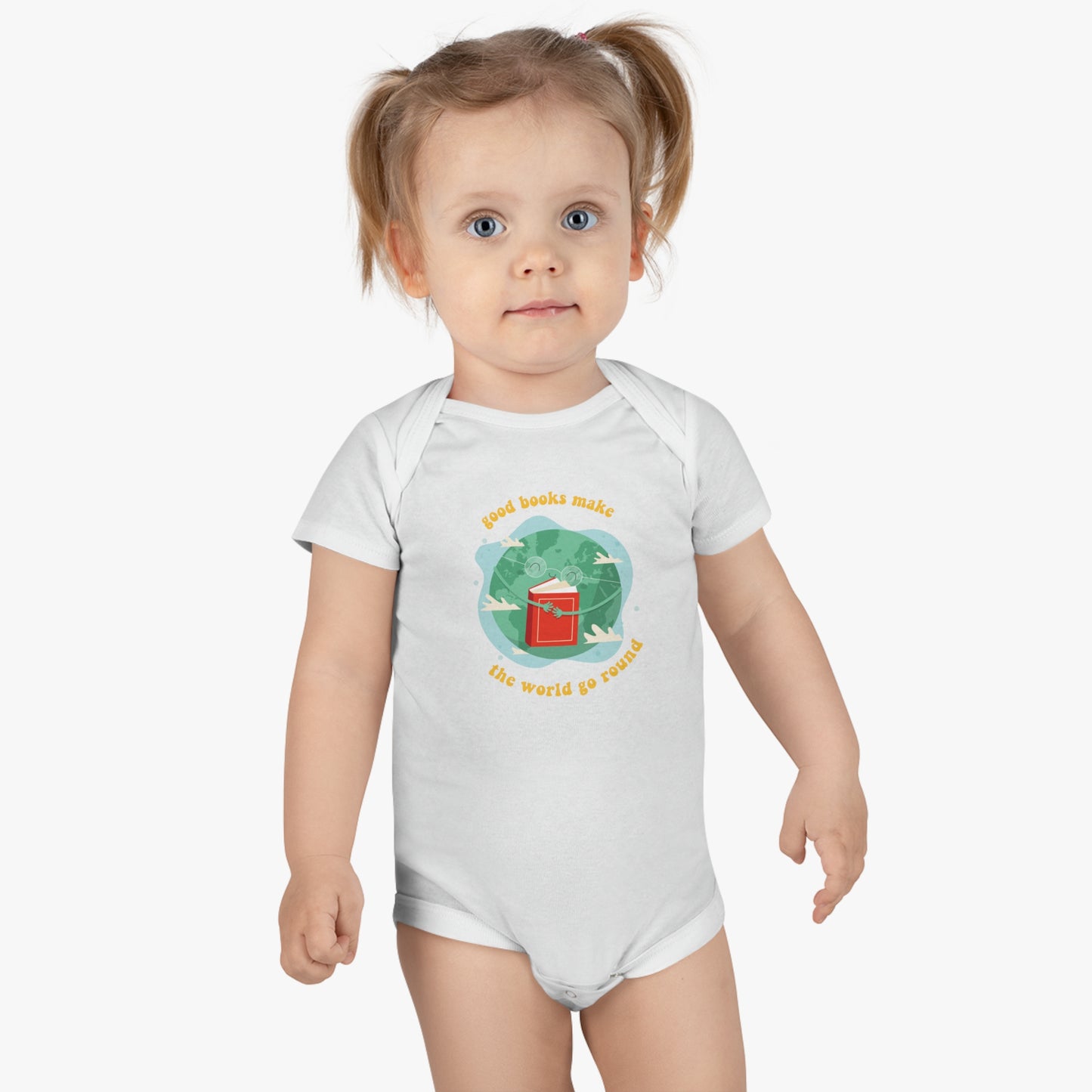 Baby Books Make the World Go Round Short Sleeve Onesie®