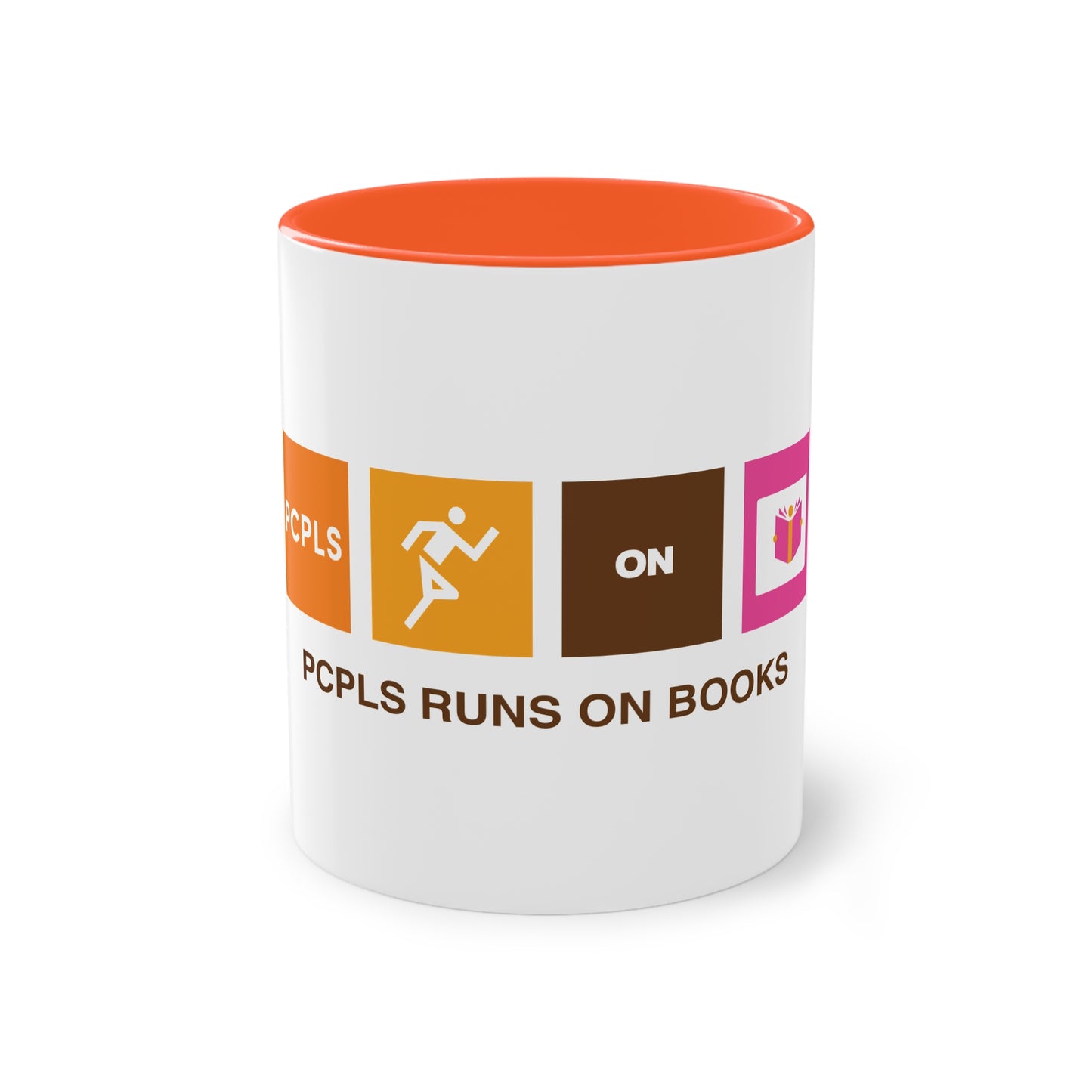 Runs on Books Mug, 11oz