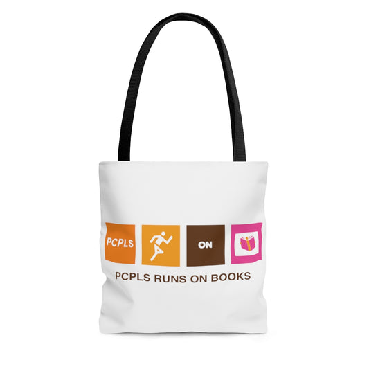 PCPLS Runs on Books Tote Bag